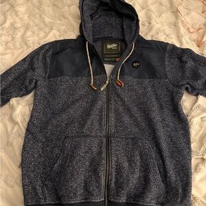 Howler Brothers Navy and Gray Zip Hoodie